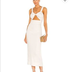 Shona Joy fitted cut out midi dress in ivory